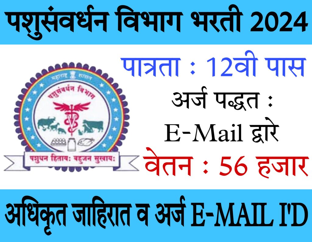 12th pass job in lucknow बारावी उत्तीर्ण उमेदवारांना पशुसंवर्धन विभागात नोकरीची संधी