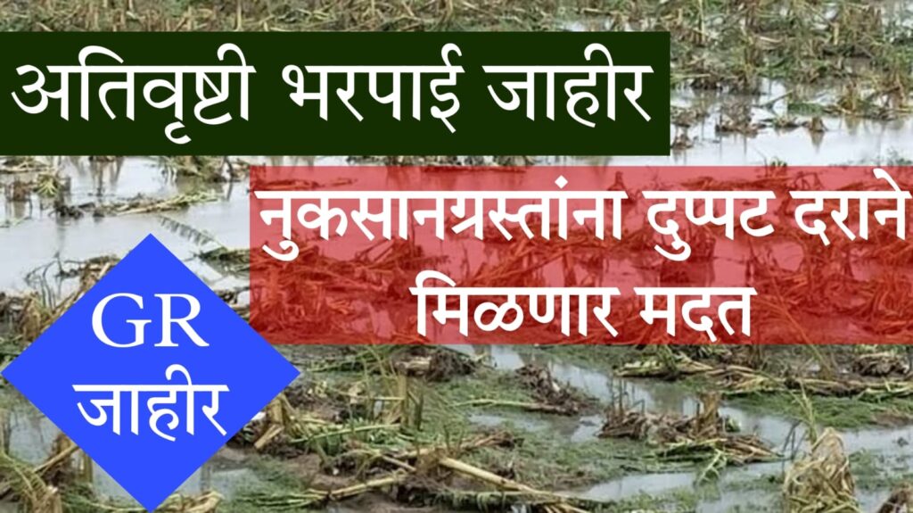 sarkari yojna 2024 अतिवृष्टी नुकसानग्रस्तांना दुप्पट दराने मदत